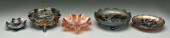 Five pieces carnival glass: bl