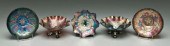Five pieces carnival glass: da