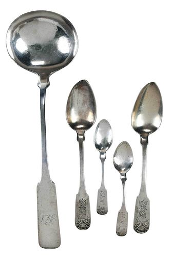 FIVE PIECES CHARLESTON COINS SILVER