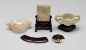 Five pieces Chinese carved sto