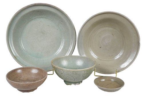 FIVE PIECES CHINESE CELADON