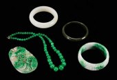 Five pieces Chinese stone jewe