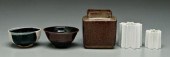 Five pieces Danish studio pott
