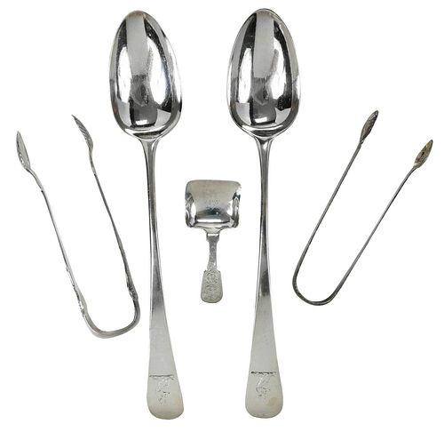 FIVE PIECES ENGLISH SILVER