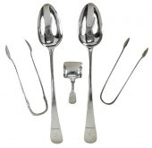 FIVE PIECES ENGLISH SILVER FLA