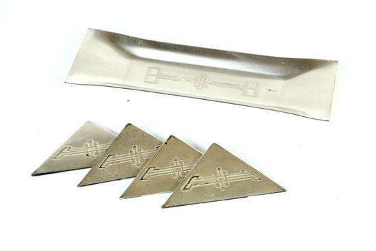 FIVE PIECES FROM A DESK SET BY