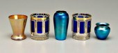 Five pieces glass: two tumbler
