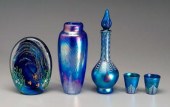 Five pieces modern art glass: