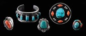Five Pieces Navajo Silver Jewe