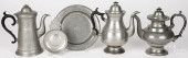 FIVE PIECES OF AMERICAN PEWTER