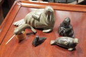 FIVE PIECES OF CARVED SOAPSTON