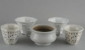 FIVE PIECES OF CHINESE BLANC-D