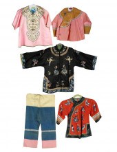FIVE PIECES OF CHINESE EMBROID