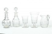 FIVE PIECES OF CUT GLASS.  Pit
