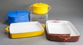 FIVE PIECES OF DANSK ENAMELED