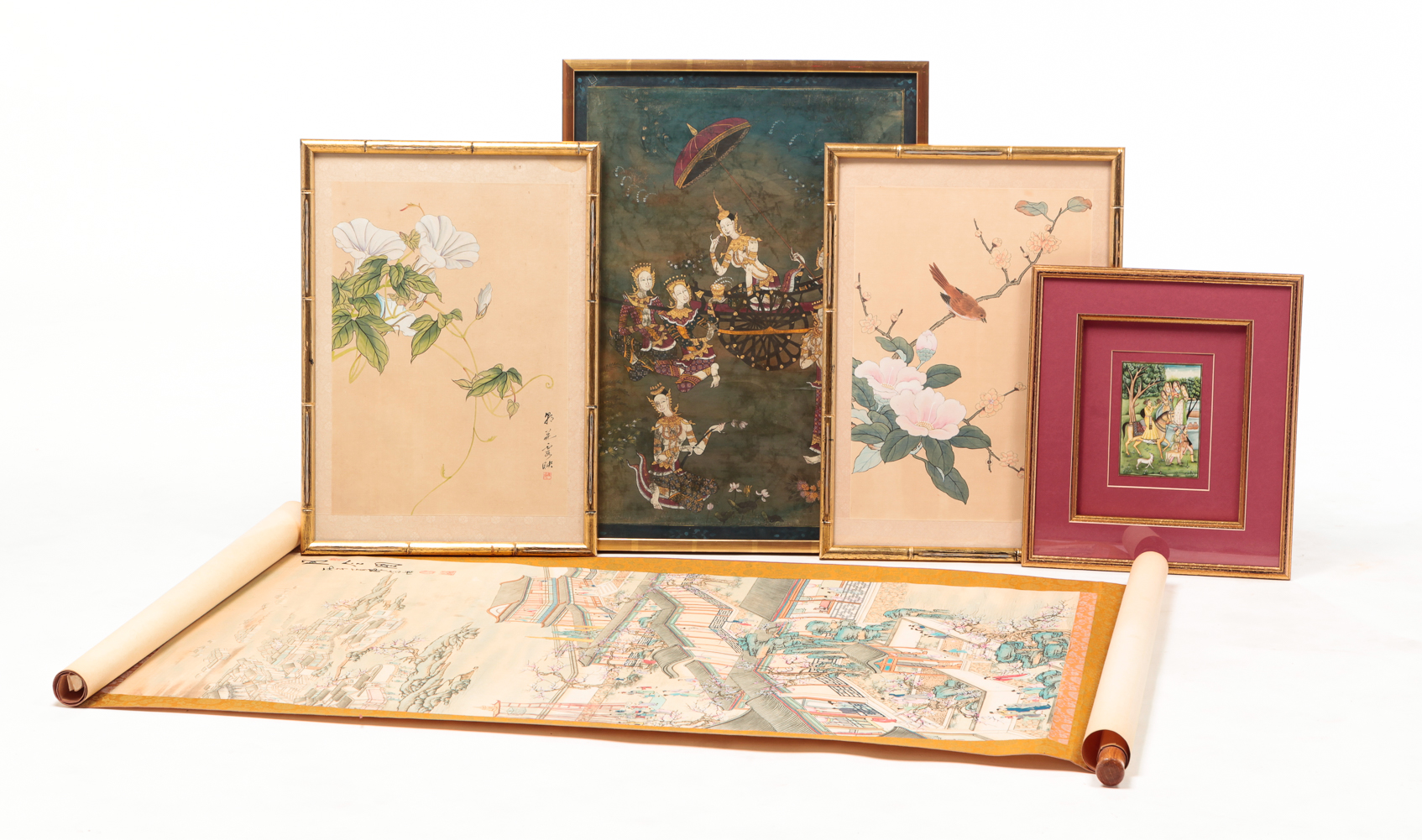 FIVE PIECES OF EASTERN ARTWORK.
