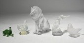 FIVE PIECES OF FIGURAL LALIQUE
