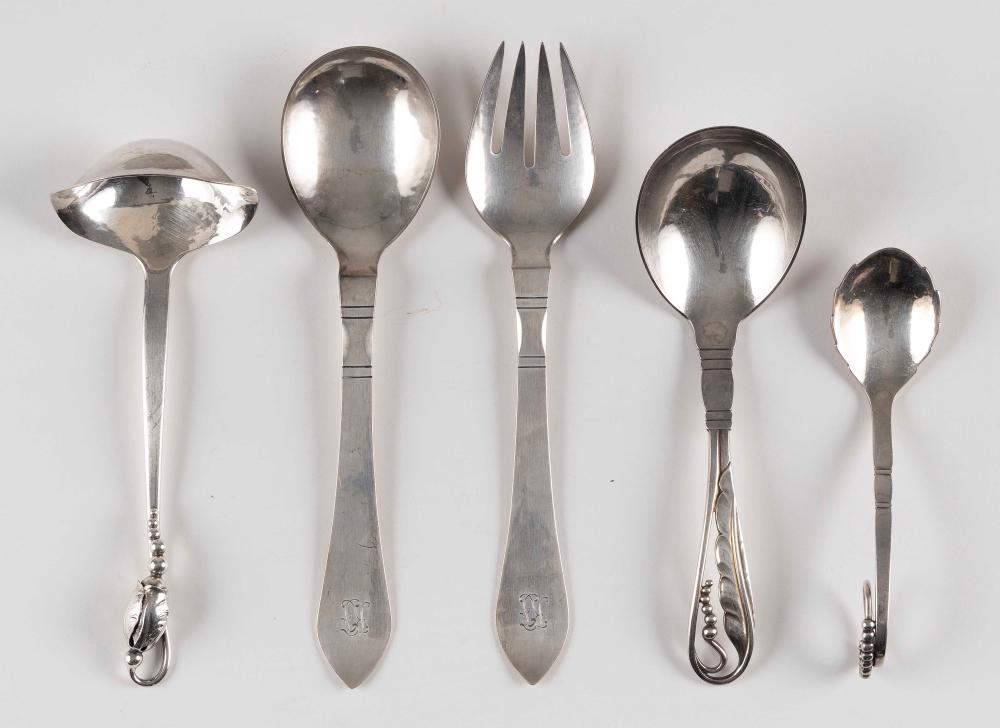 FIVE PIECES OF GEORG JENSEN