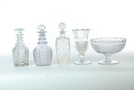FIVE PIECES OF GLASS.  Three