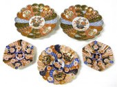 Five pieces of Imari: pair of
