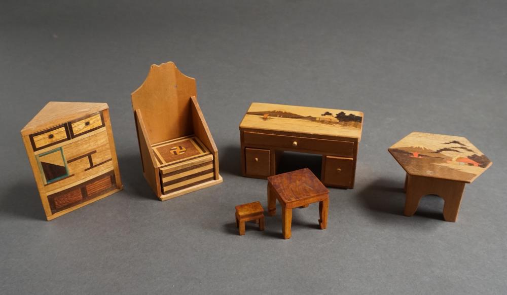 FIVE PIECES OF JAPANESE FRUITWOOD