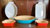 Five pieces of Le Creuset ston
