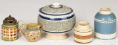 FIVE PIECES OF MOCHA PEARLWARE
