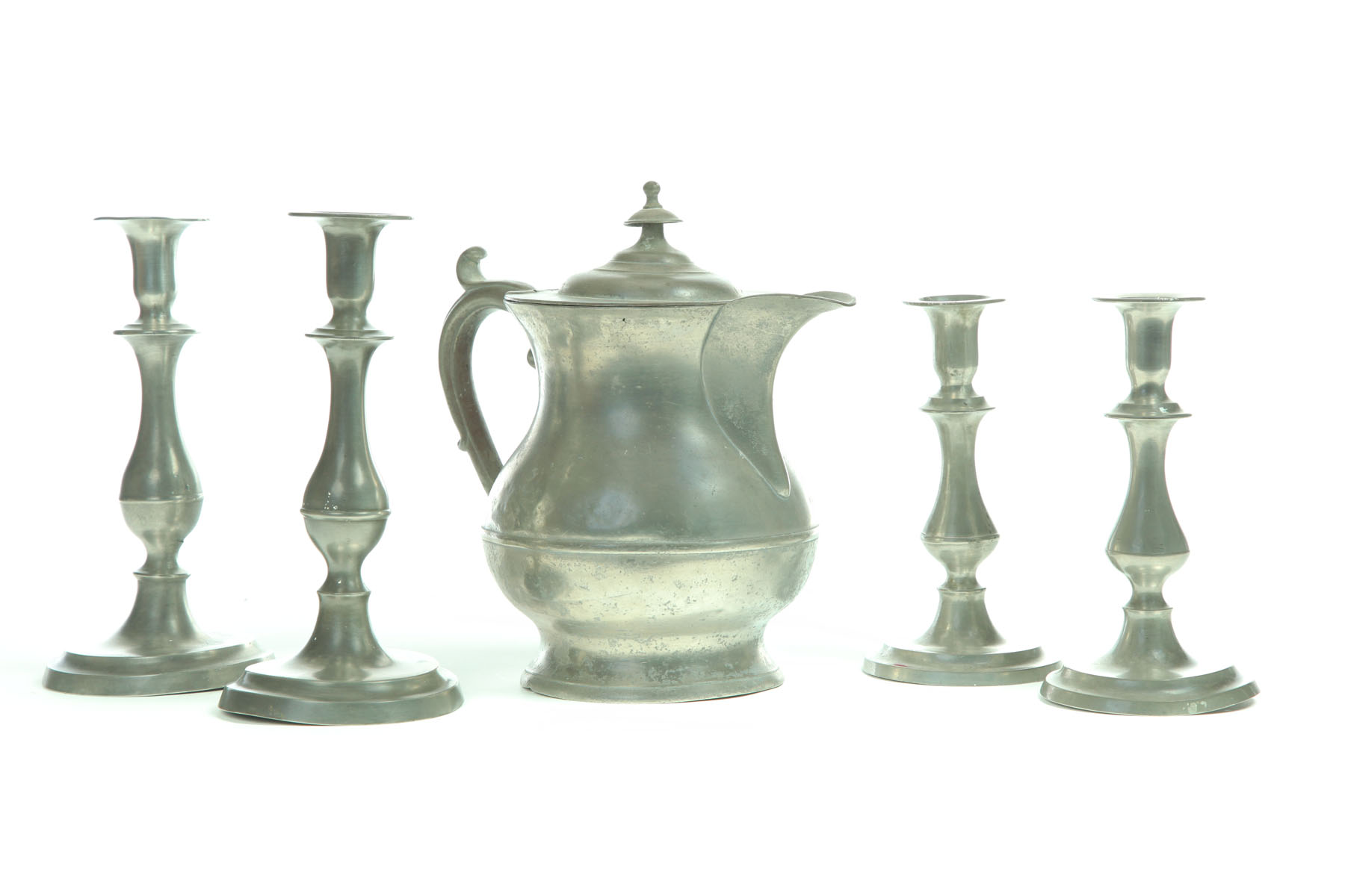 FIVE PIECES OF PEWTER.  Ohio  mid