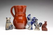 FIVE PIECES OF REDWARE AND STO