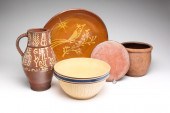 FIVE PIECES OF STONEWARE INCLU