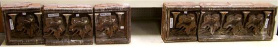 Five pieces of terracotta with