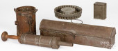 FIVE PIECES OF TINWARE, EARLY