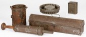 FIVE PIECES OF TINWARE, EARLY