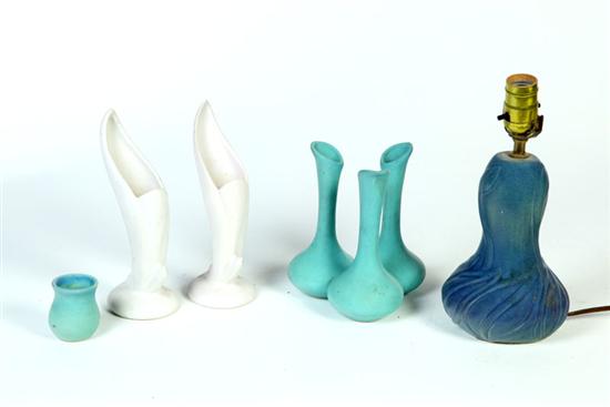 FIVE PIECES OF VAN BRIGGLE POTTERY.