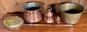 Five pieces of vintage copper