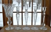 Five pieces of vintage cut gla