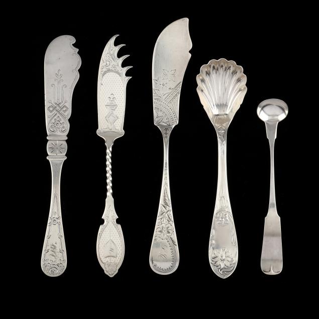 FIVE PIECES OF VIRGINIA STERLING