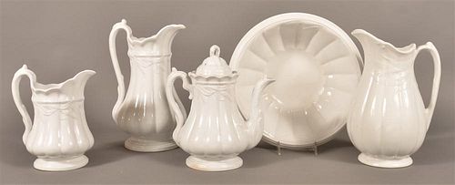 FIVE PIECES OF WHITE IRONSTONE