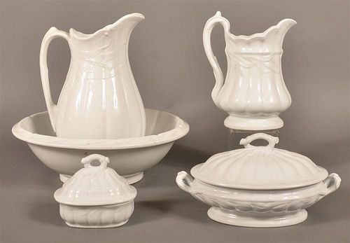 FIVE PIECES OF WHITE IRONSTONE