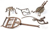 FIVE PIECES OF WROUGHT IRON HE