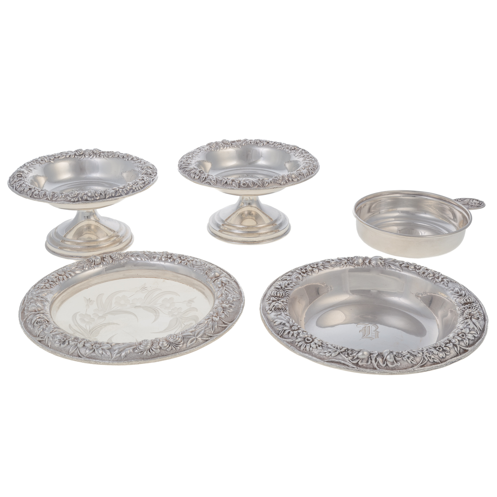 FIVE PIECES S KIRK & SON STERLING