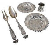 FIVE PIECES SHIEBLER STERLING