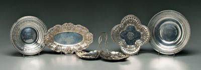 Five pieces sterling hollowware: