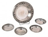 FIVE PIECES STERLING REPOUSSE