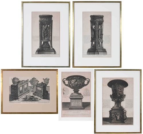 FIVE PIRANESI ETCHINGS, FOUR