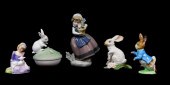 FIVE PORCELAIN FIGURES INCLUDI