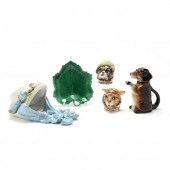 FIVE POTTERY ITEMS, INCLUDING