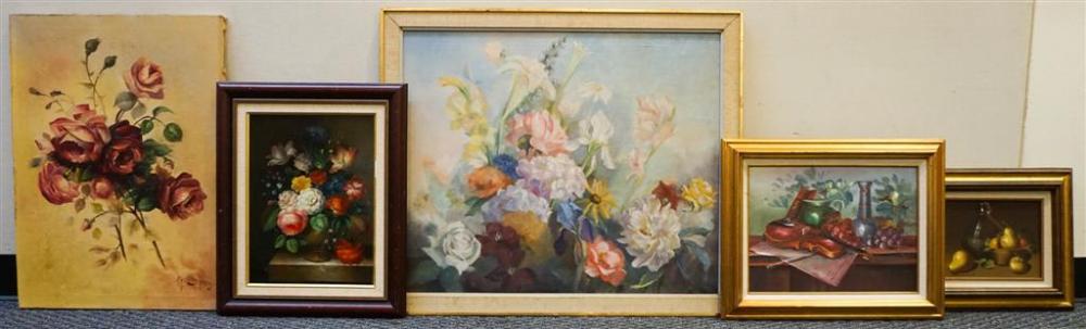 FIVE PREDOMINANTLY OIL ON CANVAS