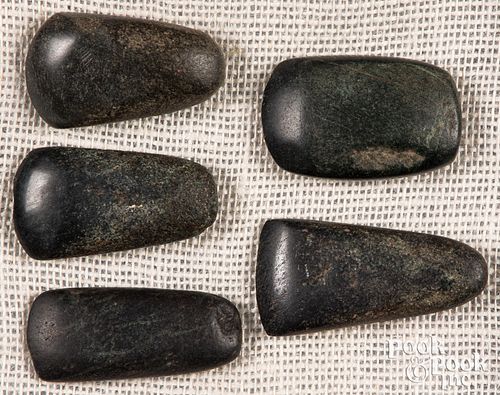 FIVE PREHISTORIC CELTS OF