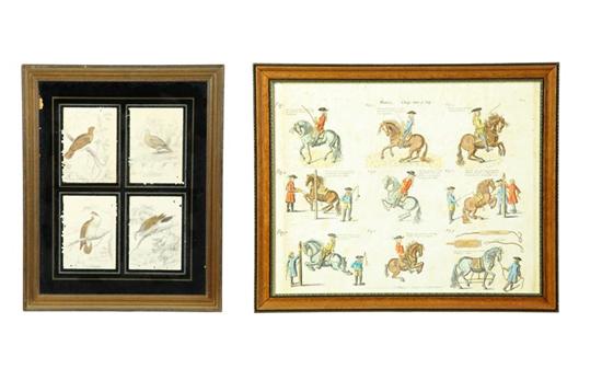 FIVE PRINTS.  All handcolored